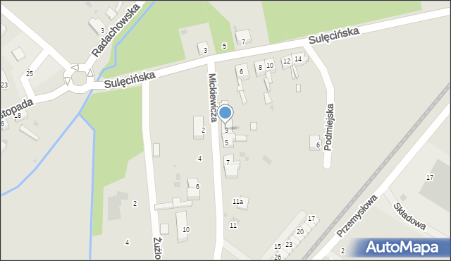 Ośno Lubuskie, Mickiewicza Adama, 3, mapa Ośno Lubuskie