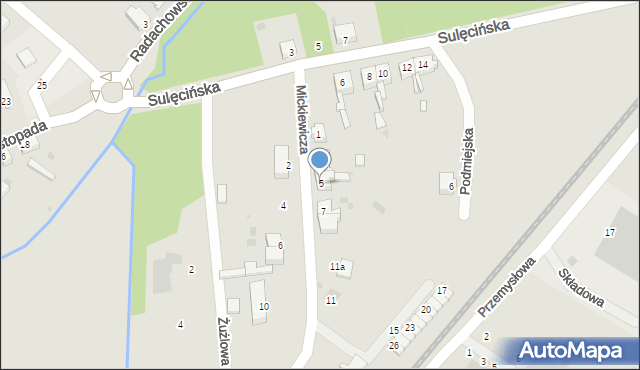 Ośno Lubuskie, Mickiewicza Adama, 5, mapa Ośno Lubuskie