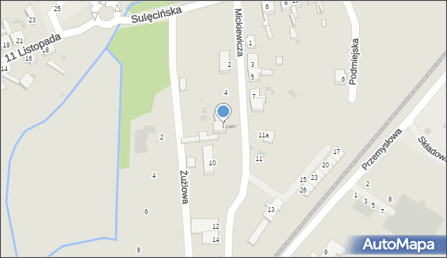 Ośno Lubuskie, Mickiewicza Adama, 8, mapa Ośno Lubuskie