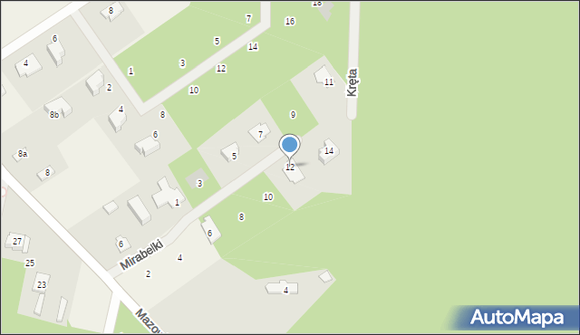 Osowiec, Mirabelki, 12, mapa Osowiec