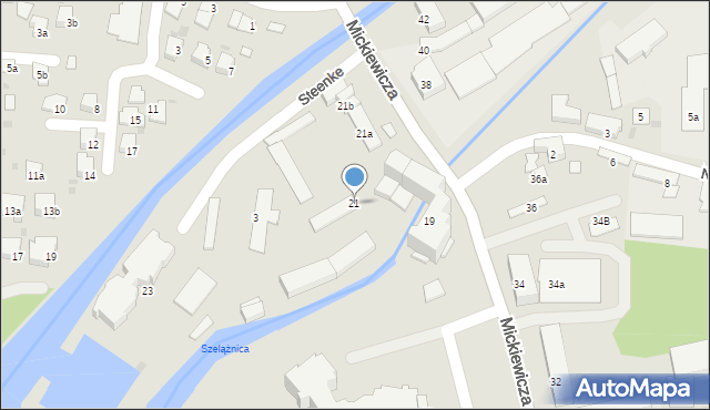 Ostróda, Mickiewicza Adama, 21, mapa Ostróda