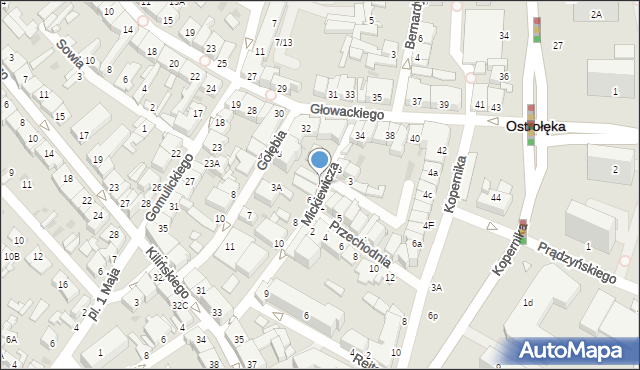 Ostrołęka, Mickiewicza Adama, 4, mapa Ostrołęka