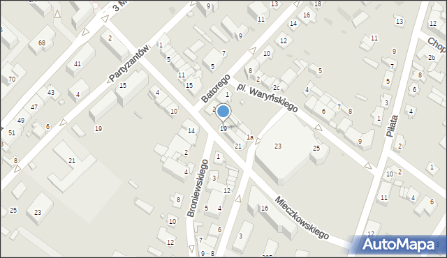 Ostrów Mazowiecka, Mieczkowskiego Ludwika, 19, mapa Ostrów Mazowiecka