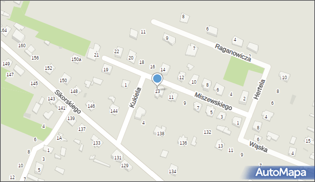 Ostrów Mazowiecka, Miszewskiego Antoniego, mjr., 13, mapa Ostrów Mazowiecka