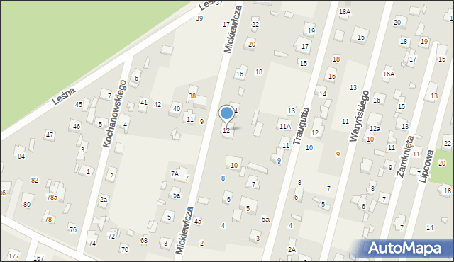 Ostrówek, Mickiewicza Adama, 12, mapa Ostrówek