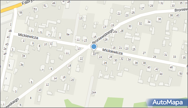 Ostrówek, Mickiewicza Adama, 22, mapa Ostrówek