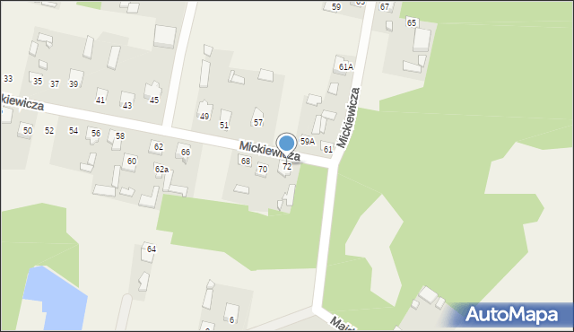 Ostrówek, Mickiewicza Adama, 72, mapa Ostrówek