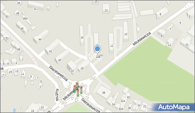 Ostrowiec Świętokrzyski, Mickiewicza Adama, 14a, mapa Ostrowiec Świętokrzyski