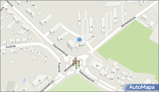 Ostrowiec Świętokrzyski, Mickiewicza Adama, 18, mapa Ostrowiec Świętokrzyski