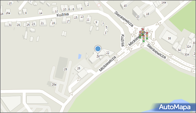 Ostrowiec Świętokrzyski, Mickiewicza Adama, 24, mapa Ostrowiec Świętokrzyski