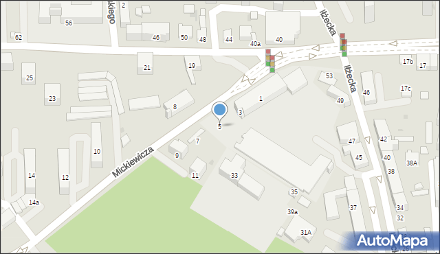 Ostrowiec Świętokrzyski, Mickiewicza Adama, 5, mapa Ostrowiec Świętokrzyski