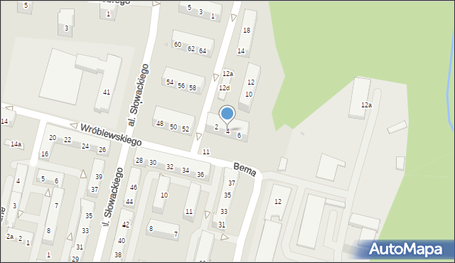 Oświęcim, Mieszka I, 4, mapa Oświęcimia