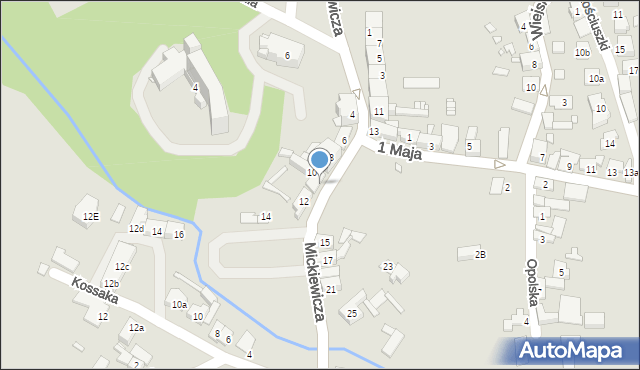 Otmuchów, Mickiewicza Adama, 10a, mapa Otmuchów