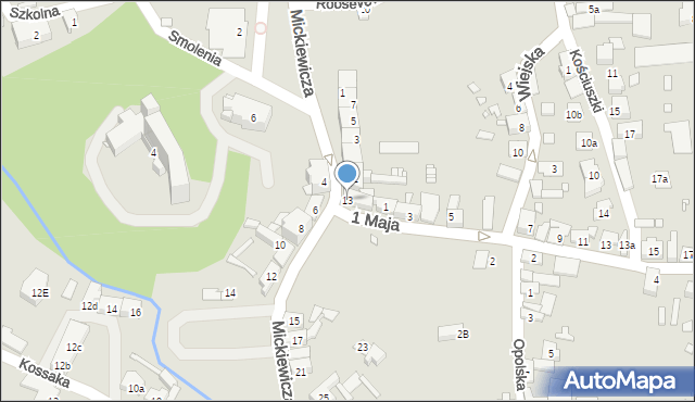 Otmuchów, Mickiewicza Adama, 13, mapa Otmuchów