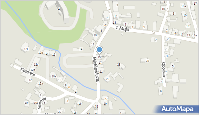 Otmuchów, Mickiewicza Adama, 15, mapa Otmuchów