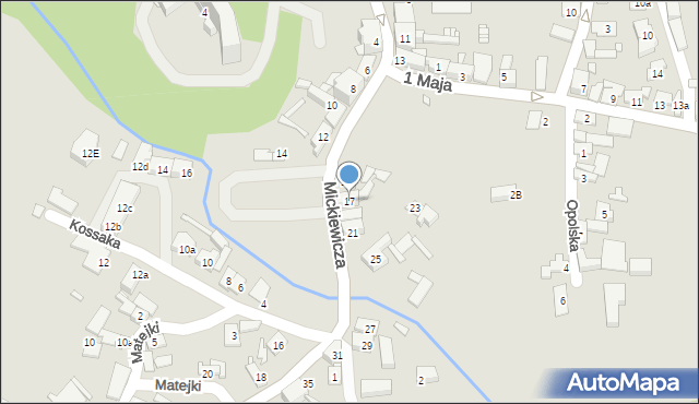 Otmuchów, Mickiewicza Adama, 17, mapa Otmuchów