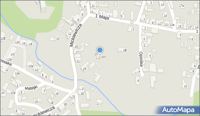 Otmuchów, Mickiewicza Adama, 23a, mapa Otmuchów