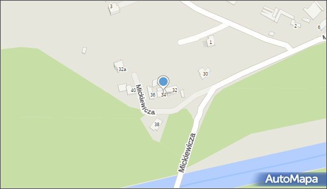 Otmuchów, Mickiewicza Adama, 34, mapa Otmuchów