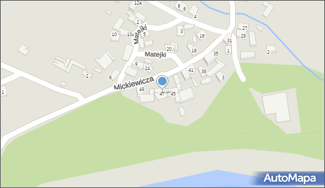 Otmuchów, Mickiewicza Adama, 47, mapa Otmuchów