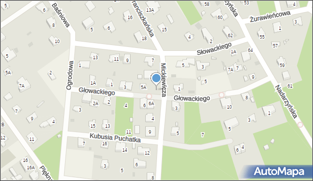 Otrębusy, Mickiewicza Adama, 2a, mapa Otrębusy