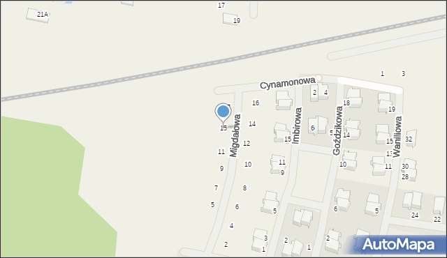 Otrębusy, Migdałowa, 15, mapa Otrębusy