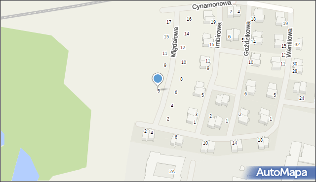 Otrębusy, Migdałowa, 5, mapa Otrębusy