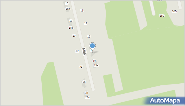 Otwock, Miła, 17a, mapa Otwock