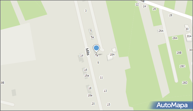 Otwock, Miła, 7a, mapa Otwock
