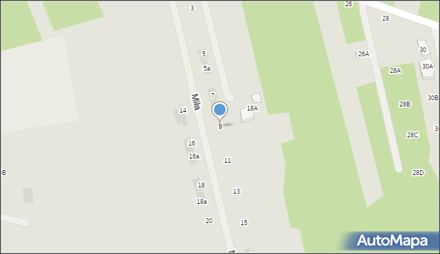 Otwock, Miła, 9, mapa Otwock