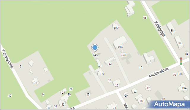 Otwock, Mickiewicza Adama, 14A, mapa Otwock