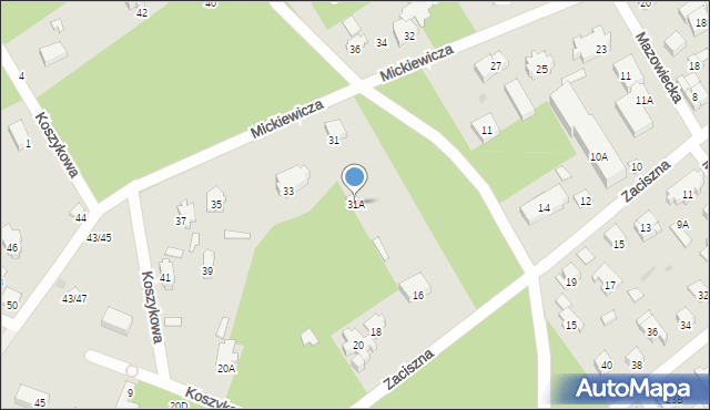 Otwock, Mickiewicza Adama, 31A, mapa Otwock