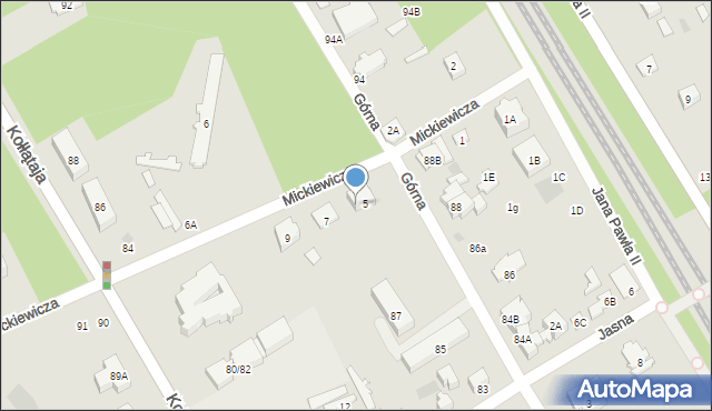 Otwock, Mickiewicza Adama, 5A, mapa Otwock