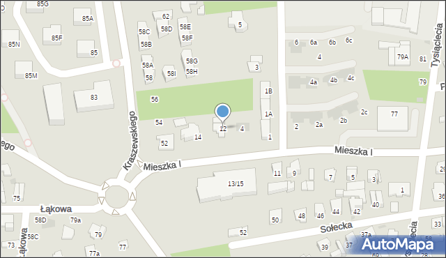 Otwock, Mieszka I, 12, mapa Otwock