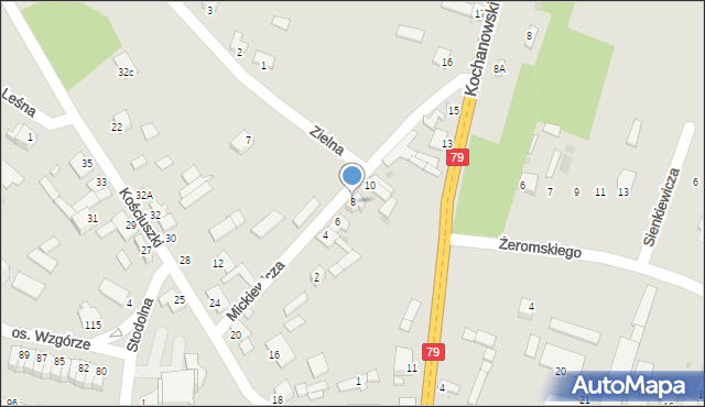 Ożarów, Mickiewicza Adama, 8, mapa Ożarów