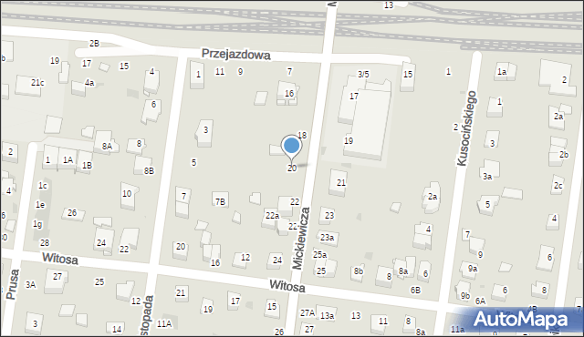 Ożarów Mazowiecki, Mickiewicza Adama, 20, mapa Ożarów Mazowiecki