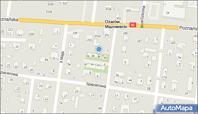 Ożarów Mazowiecki, Mickiewicza Adama, 4c, mapa Ożarów Mazowiecki