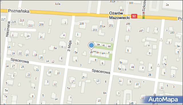 Ożarów Mazowiecki, Mickiewicza Adama, 4h, mapa Ożarów Mazowiecki