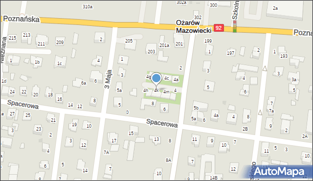 Ożarów Mazowiecki, Mickiewicza Adama, 4k, mapa Ożarów Mazowiecki