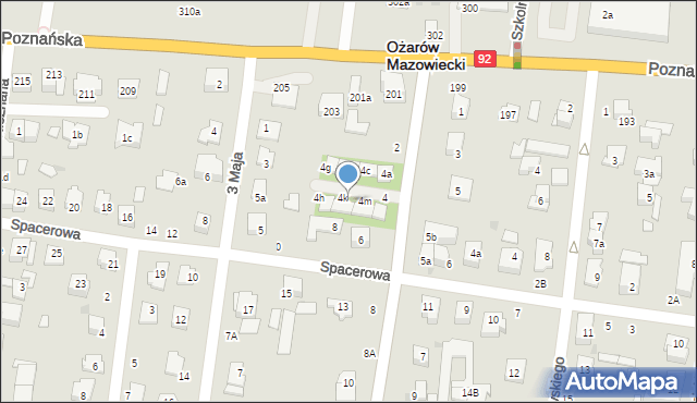 Ożarów Mazowiecki, Mickiewicza Adama, 4l, mapa Ożarów Mazowiecki