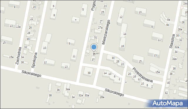 Ozorków, Mielczarskiego Romualda, 35, mapa Ozorków