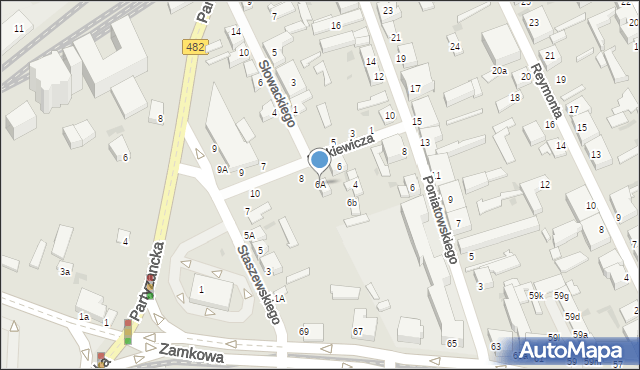 Pabianice, Mickiewicza Adama, 6A, mapa Pabianic
