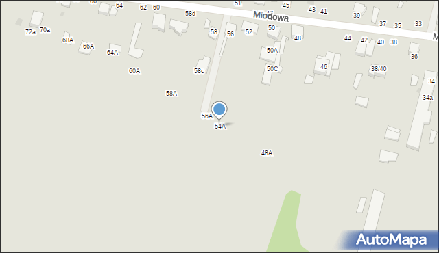 Pabianice, Miodowa, 54A, mapa Pabianic