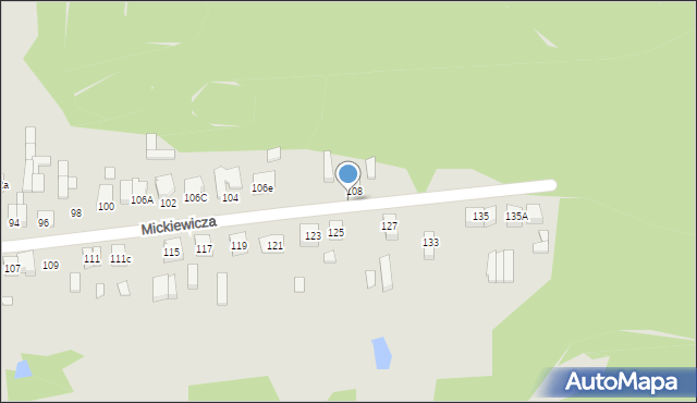 Pajęczno, Mickiewicza Adama, 108a, mapa Pajęczno