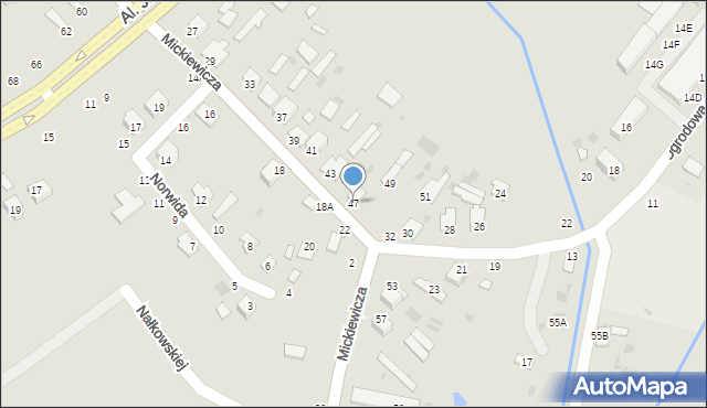 Parczew, Mickiewicza Adama, 47, mapa Parczew