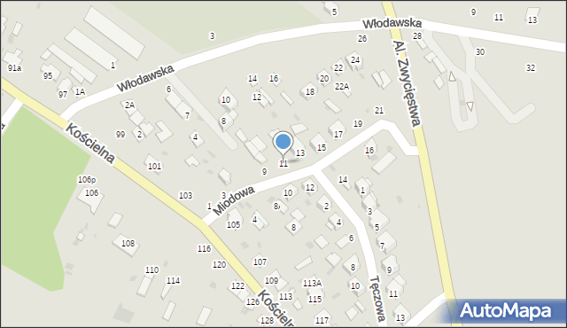 Parczew, Miodowa, 11, mapa Parczew