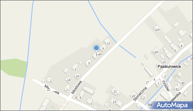 Pasikurowice, Miodowa, 7, mapa Pasikurowice