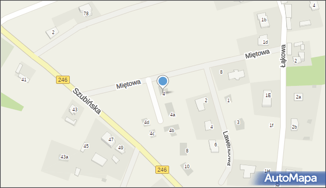 Paterek, Miętowa, 4, mapa Paterek