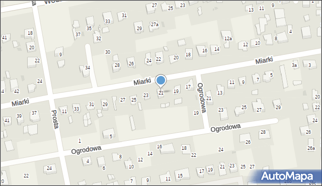 Pawłowice, Miarki, 21, mapa Pawłowice