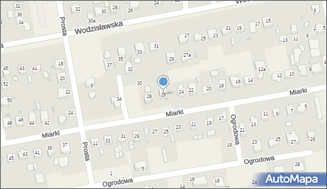 Pawłowice, Miarki, 26, mapa Pawłowice