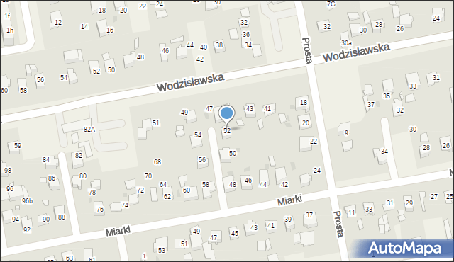 Pawłowice, Miarki, 52, mapa Pawłowice